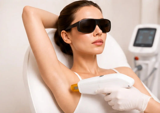 kvinna laserförsäljningskampanj LuxyBelle Clinic